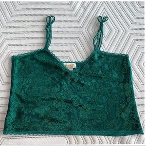 Vintage gold label Victoria Secret green lace top